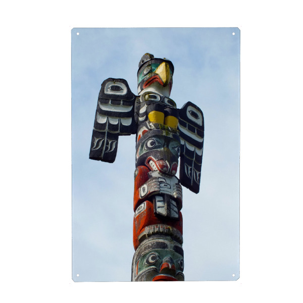 Metall Poster "Pacific Northwest Totem Pole" artboxONE - Reise,Reise / Länder