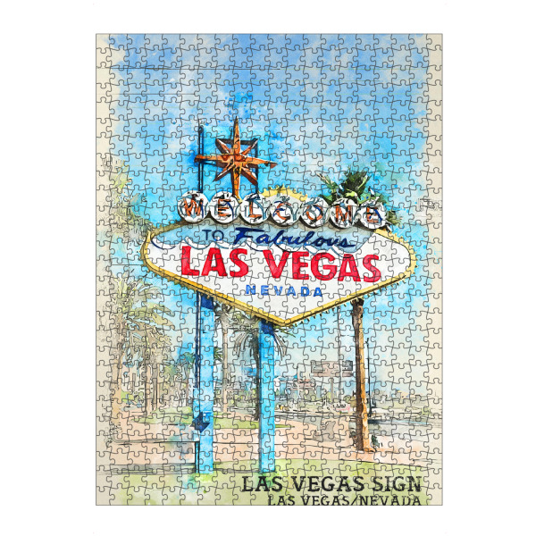 Puzzle Ravensburger "Las Vegas Sign Sketch" artboxONE - Städte,Reise,Architektur