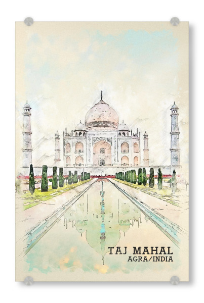 Acrylglasbild "Taj Mahal Sketch" artboxONE - Architektur