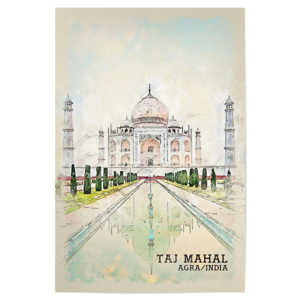 Poster "Taj Mahal Sketch" artboxONE - Architektur