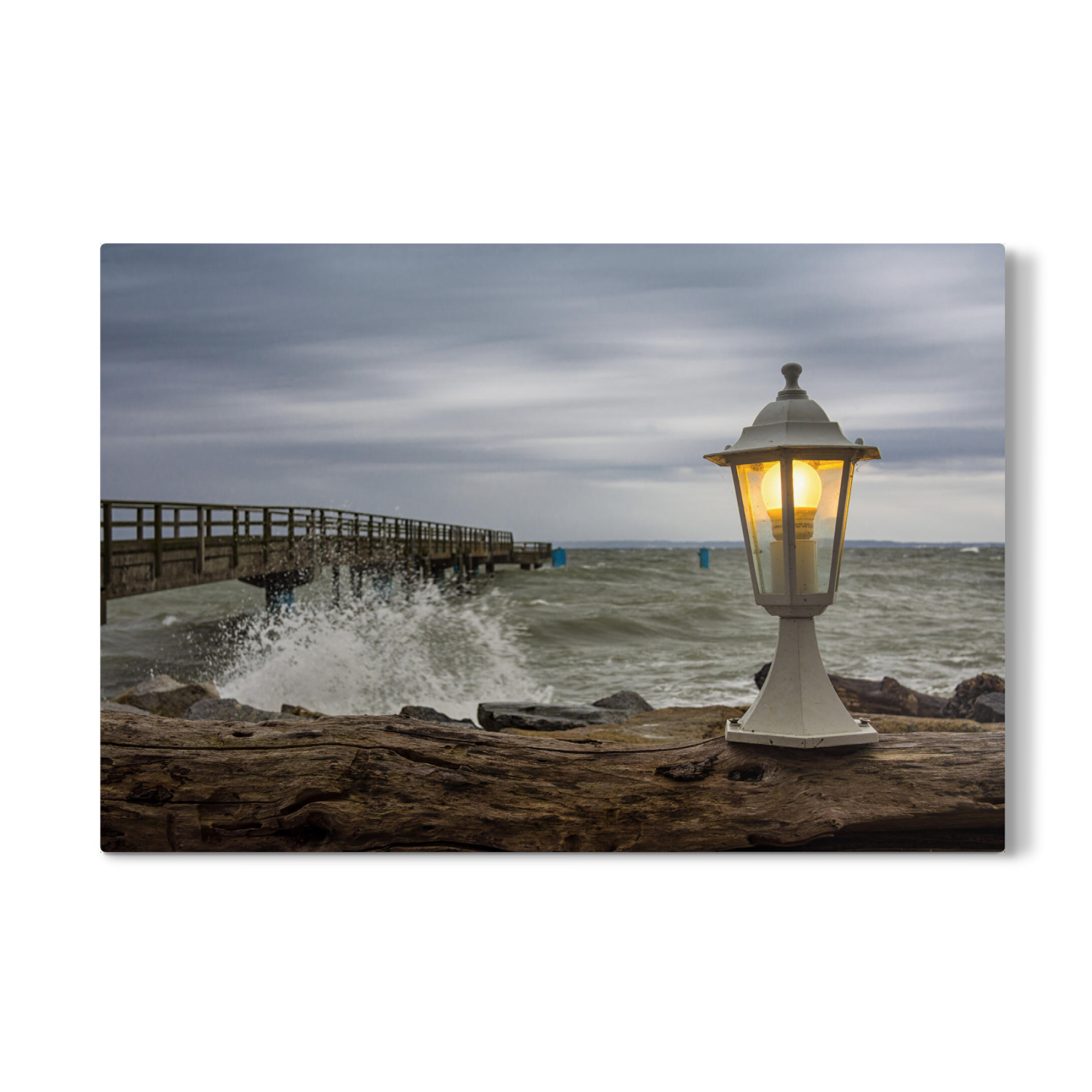 Galerie-Print "Laterne und Seebrücke" 75x50 cm artboxONE