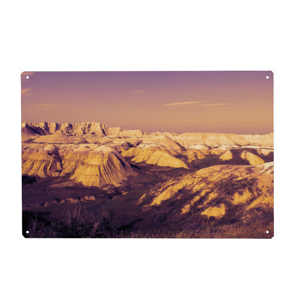 Holzbild "Badlands Sunset, South Dakota" artboxONE - Natur,Reise,Reise / Länder