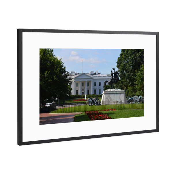 Poster mit Rahmen Schwarz (Metallic) "The White House at Washington" artboxONE - Reise,Reise / Länder,Städte / Washington
