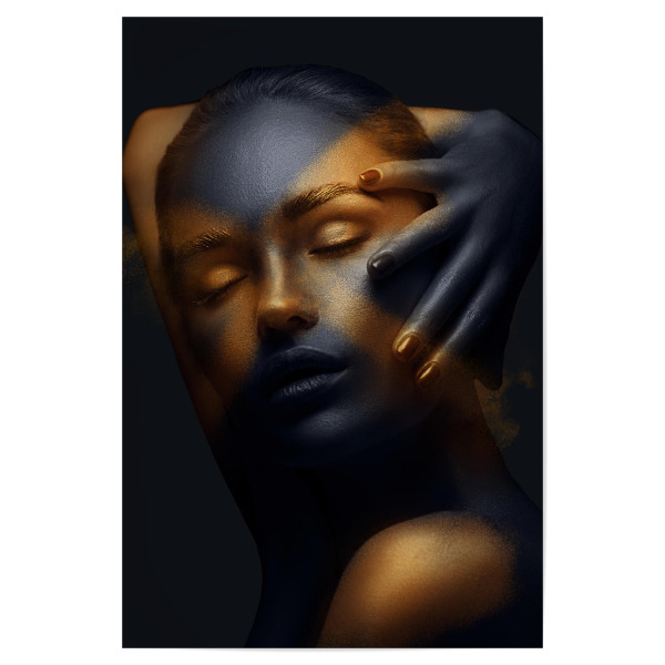 Poster 30x20 cm "Spark Woman B" artboxONE - Menschen - Golden,Woman,Face,Female,Frau,Portrait