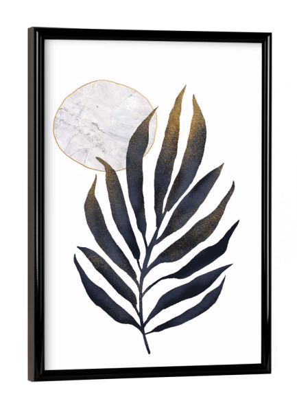 Poster mit schwarzem Rahmen "Spark Flower and Sun" artboxONE - Floral,Geometrie - Flower,Leaf,Blatt,Geometrie,Geometry,Minimal,Minimalisitisch,Boho