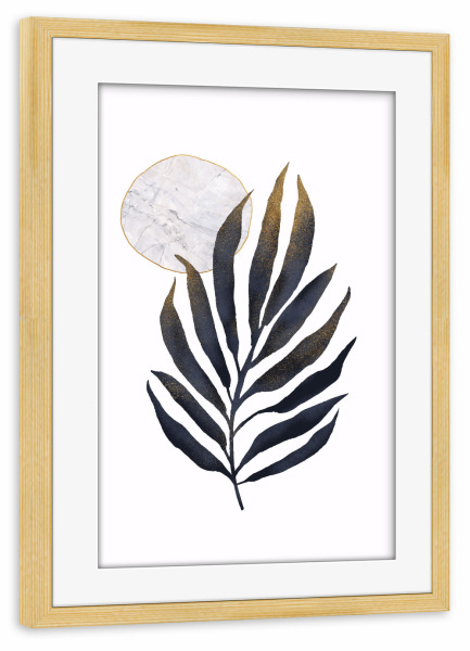 Poster mit Rahmen kiefer "Spark Flower and Sun" artboxONE - Floral,Geometrie - Flower,Leaf,Blatt,Geometrie,Geometry,Minimal,Minimalisitisch,Boho