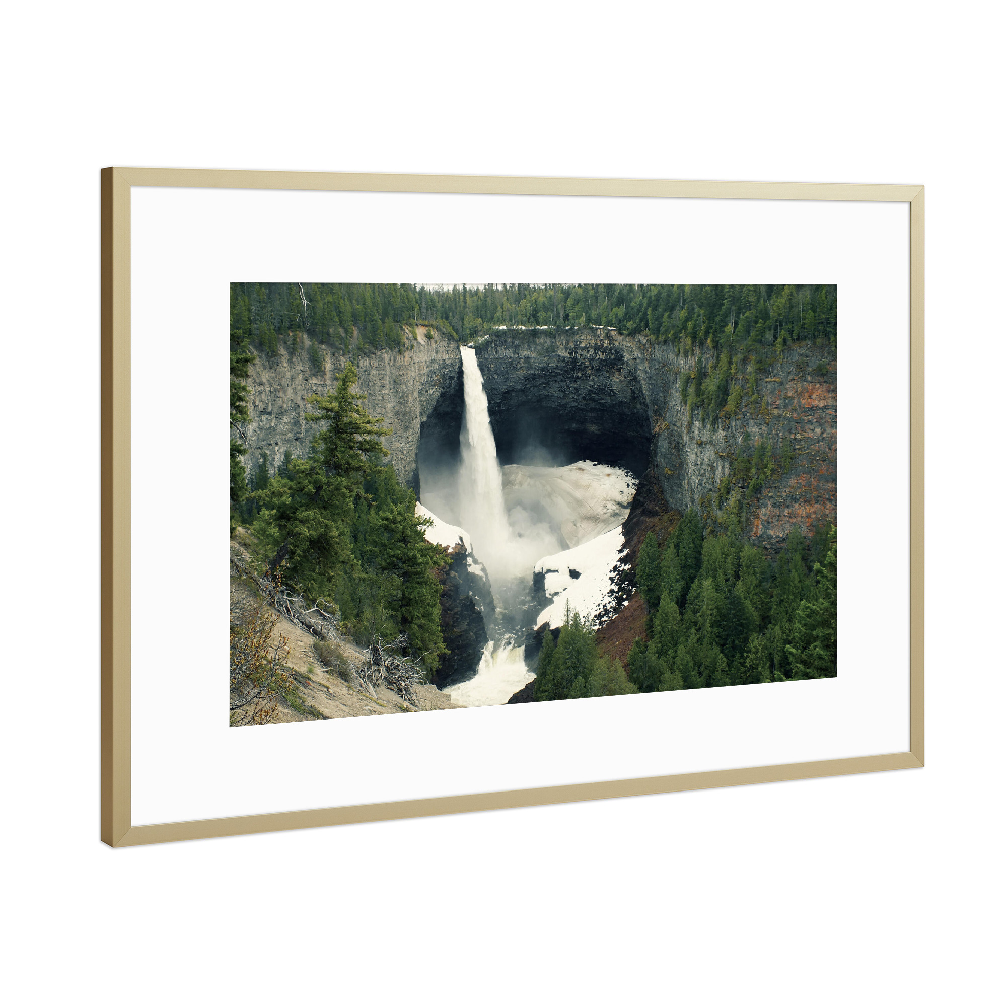 Poster mit Rahmen Gold "Helmcken Falls, Wells Gray" artboxONE - Natur,Reise,Reise / Länder