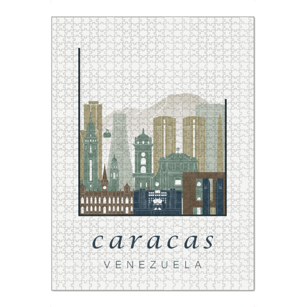 Puzzle Ravensburger "Caracas skyline light blue" artboxONE - Städte,Reise,Architektur,Kartografie