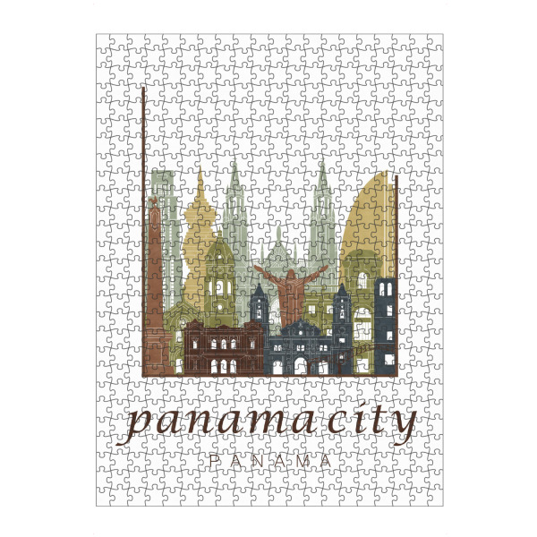 artboxONE Puzzle "Panama City skyline light brown" artboxONE - Städte,Reise,Architektur,Kartografie