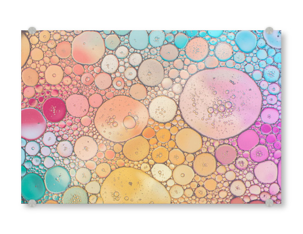 Acrylglasbild "Wasser und Öl" artboxONE - Abstrakt - Wasser,öl,Abstrakt,Farben,Farbig,Bunt,Colorful,Abstract,Colors,Circles,Kreise