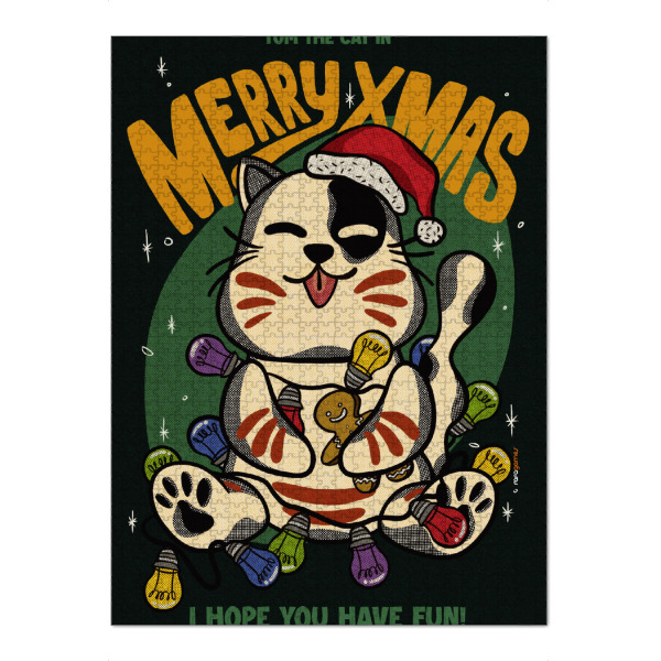 Puzzle Ravensburger "Merry Xmas Folks" artboxONE - Tiere,Essen & Trinken,Comic,Festivals