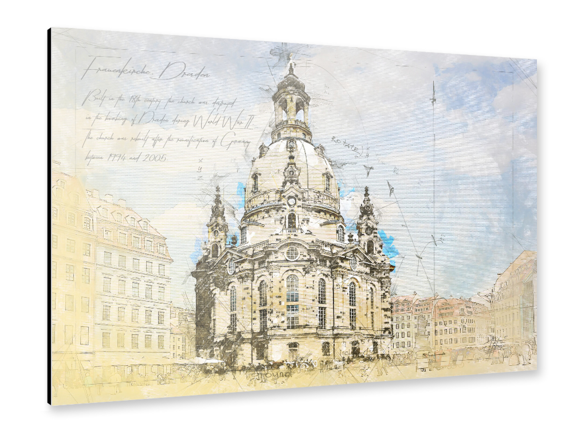 Alu-Dibond "Frauenkirche, Dresden" 75x50 cm artboxONE