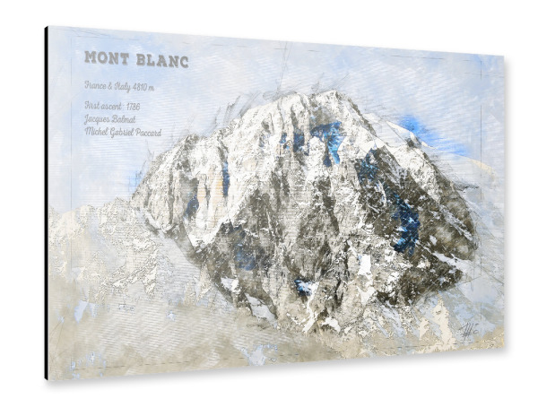 Alu-Dibond "Mont Blanc Mountain" 30x20 cm artboxONE