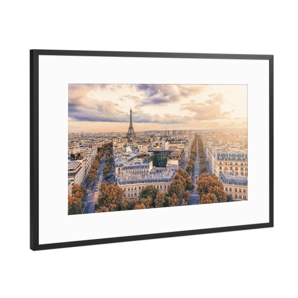 Poster mit Rahmen Schwarz (Metallic) "Paris the city of lights" artboxONE - Städte,Reise,Architektur,Städte / Paris,Reise / Länder