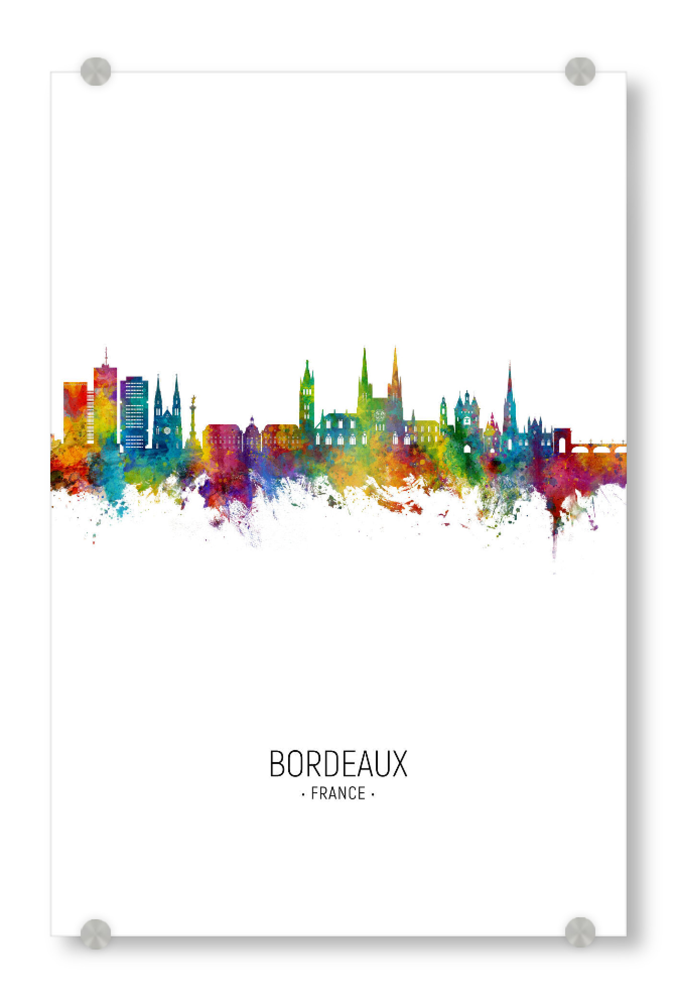 Acrylglasbild "Bordeaux France Skyline Portrait" artboxONE - Städte