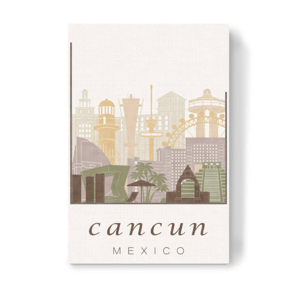 Leinwandbild "Cancun skyline rustic" artboxONE - Städte,Reise,Architektur,Kartografie