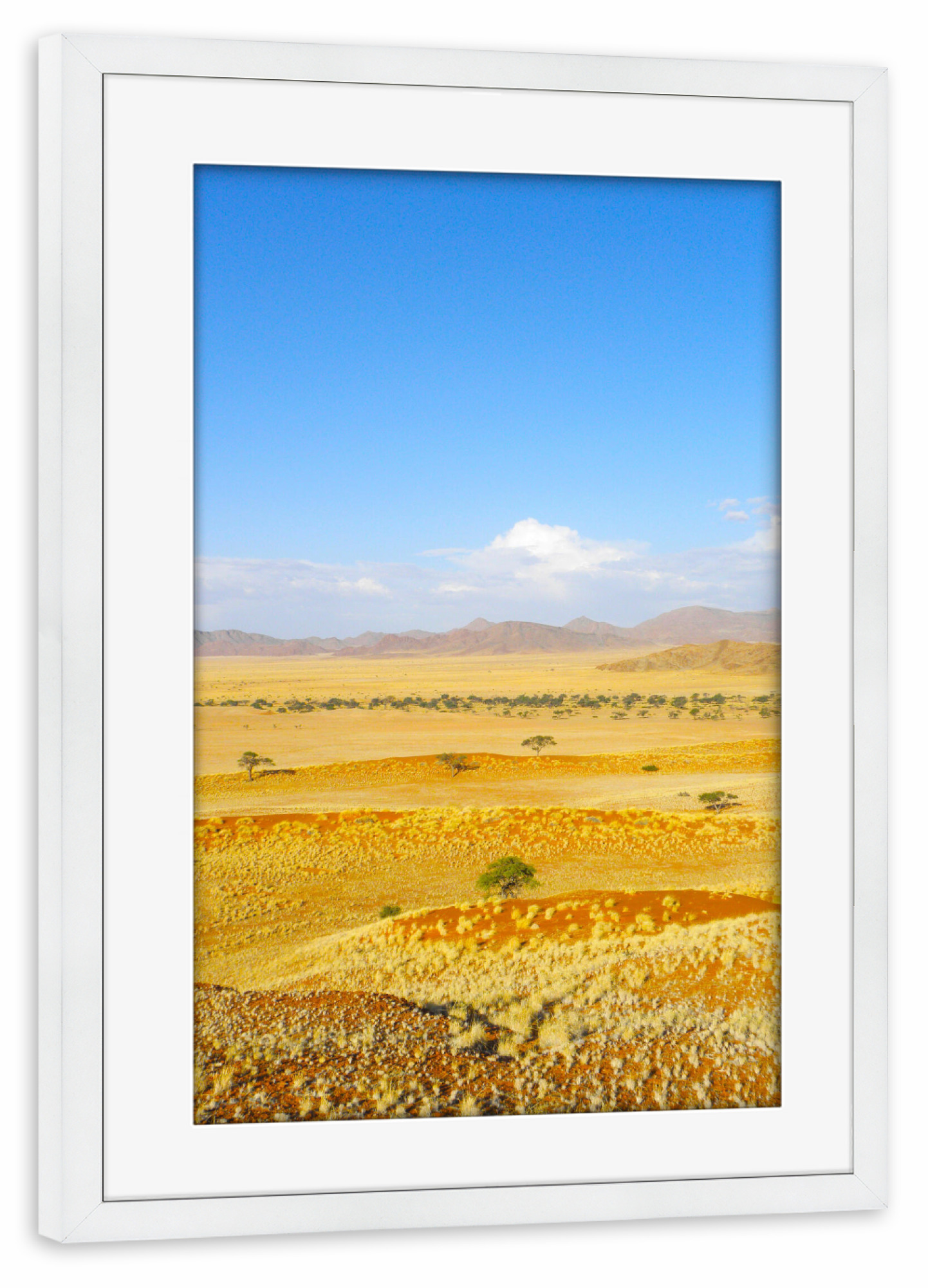 Poster mit Rahmen weiß "Namib-Naukluft Park Landscape" artboxONE - Natur,Reise,Reise / Afrika