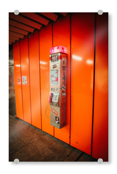 Acrylglasbild "Münzfernsprecher" artboxONE - Streetart,Städte / Stuttgart
