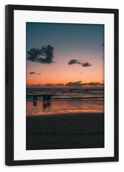Poster mit Rahmen schwarz "Sunset at the beach" artboxONE - Natur,Reise,Reise / Strand und Meer