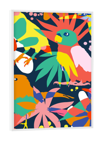 Poster mit weißem Rahmen "Flamboyant, Unashamed & Free" artboxONE - Floral,Tiere