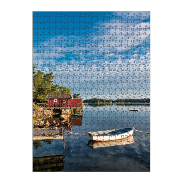 Puzzle Ravensburger "Boot und Holzhütte" artboxONE - Natur,Reise,Reise / Strand und Meer,Reise / Länder