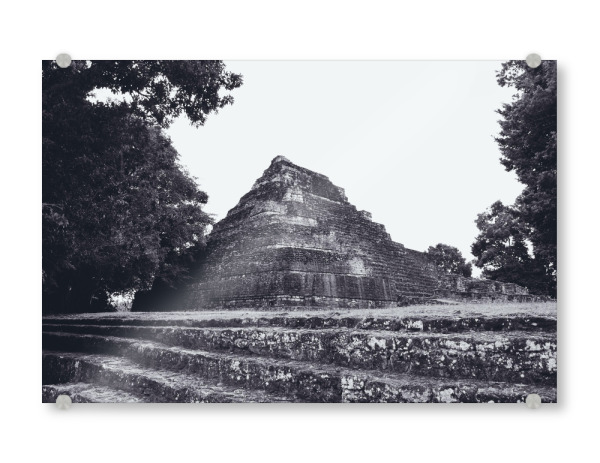 Acrylglasbild "Chaccoben Mayan Ruin" artboxONE - Reise,Schwarzweiß,Architektur,Reise / Länder