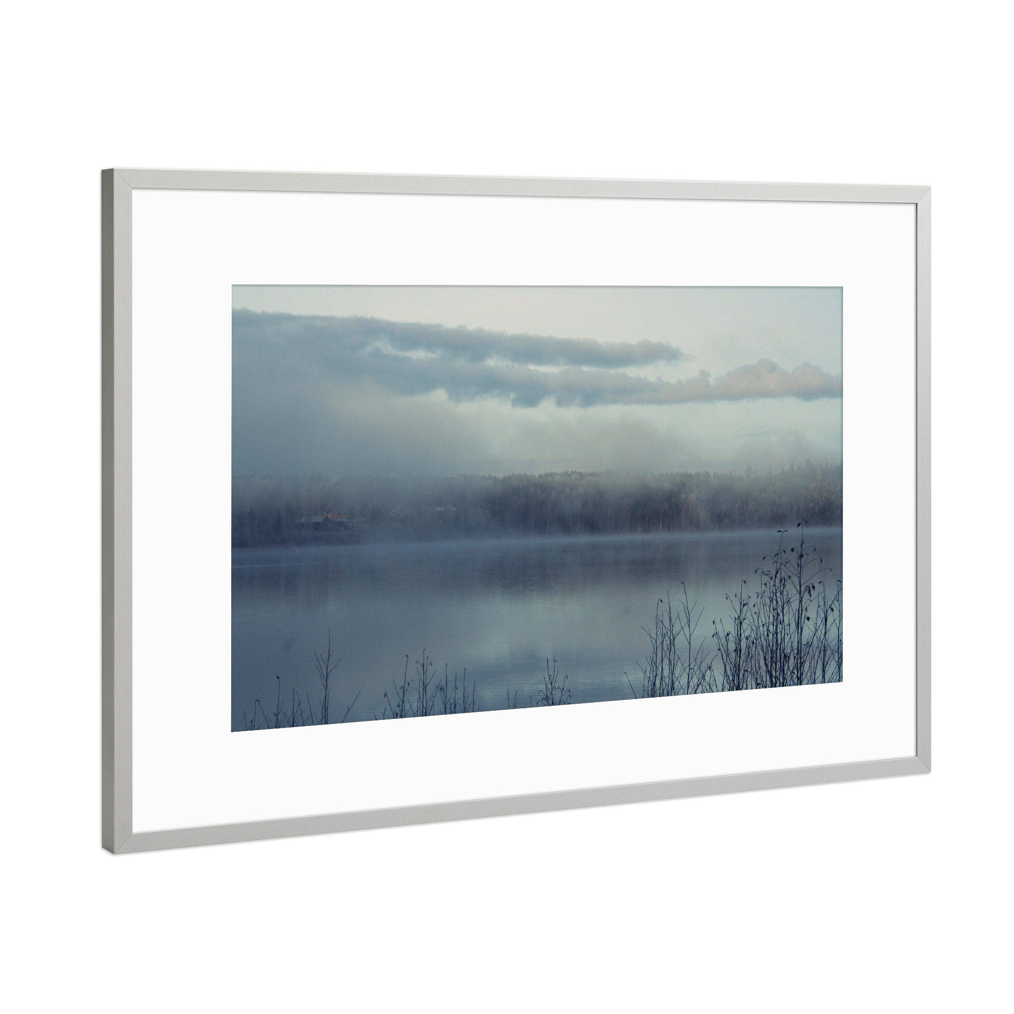 Poster mit Rahmen Silber "Gefrorener Seeblick" artboxONE - Natur,Reise / Länder