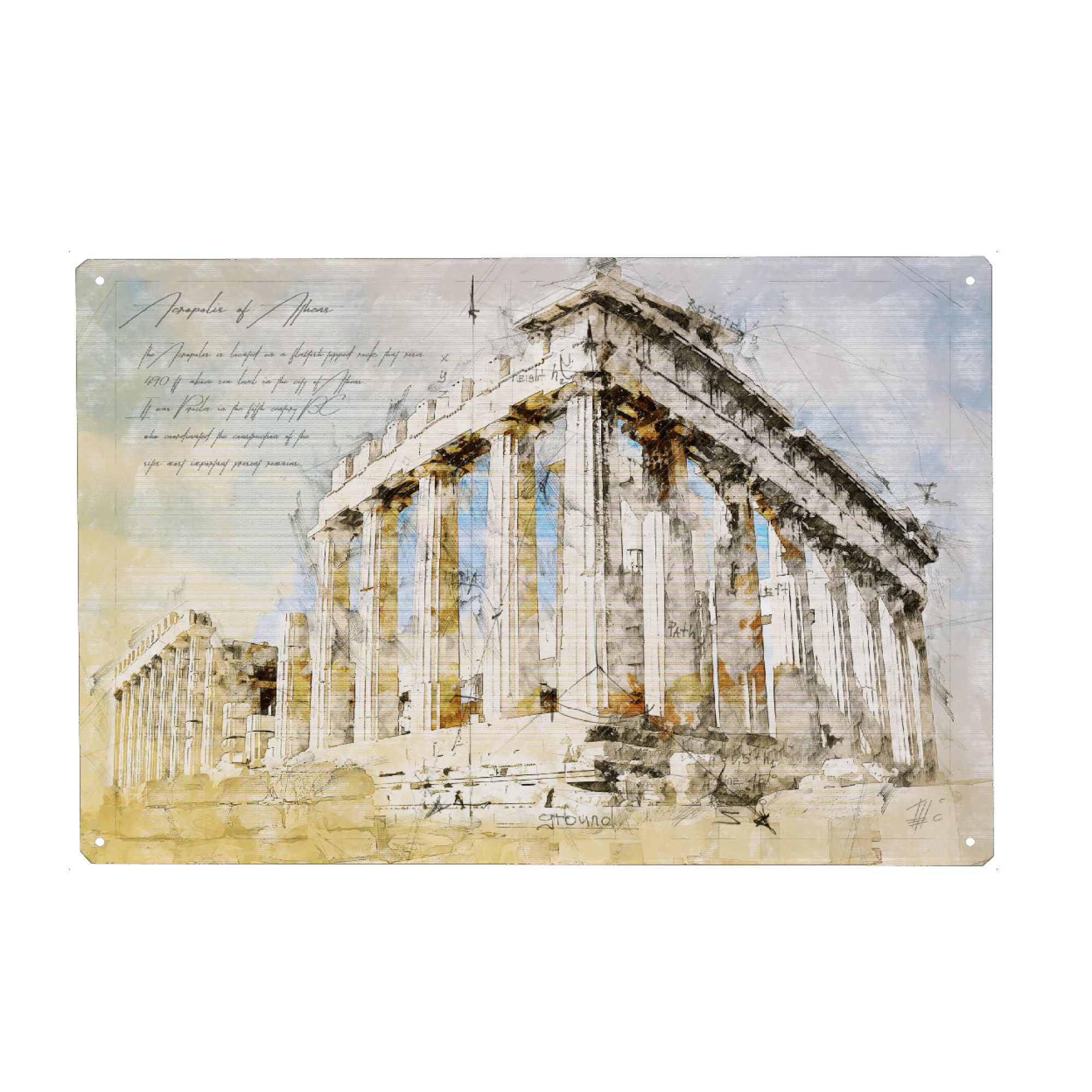 Holzbild "Acropolis" artboxONE - Städte,Architektur
