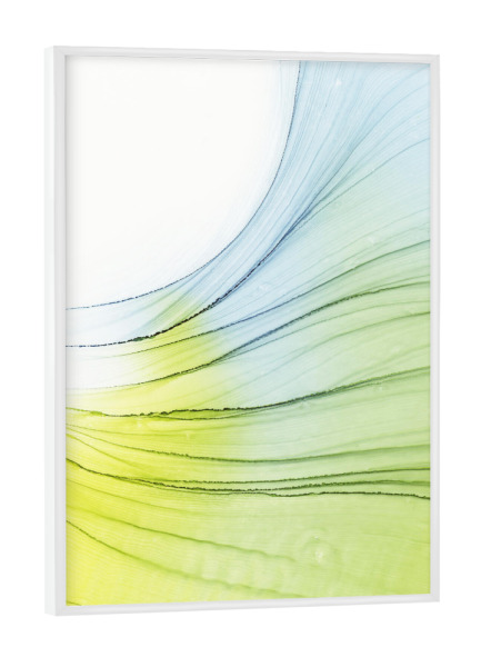 Poster mit weißem Rahmen "Viele Wellen Gelb" artboxONE - Abstrakt