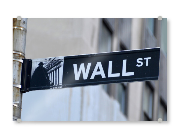 Acrylglasbild "Wall Street Sign, New York" artboxONE - Städte / New York,Reise,Reise / Länder