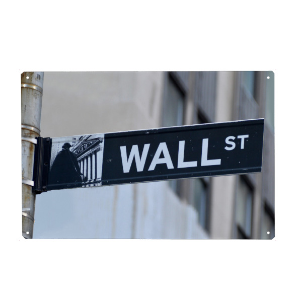 Metall Poster "Wall Street Sign, New York" artboxONE - Städte / New York,Reise,Reise / Länder