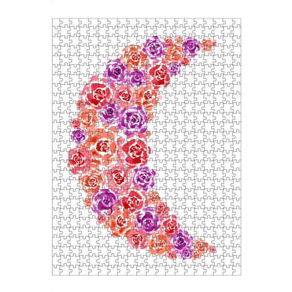 Puzzle Ravensburger "Rosen Mond" artboxONE - Floral - Rosen,Blumen,Halbmond,Floral,Blueten,Fruehling,Flowers,Mond,Moon,Abstract,Abstrakt,Bunt,Colorful