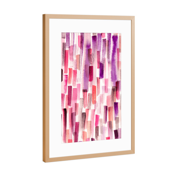 Poster mit Rahmen Kupfer "Colorful Brushstrokes Coral" artboxONE - Abstrakt,Geometrie,Für Mama