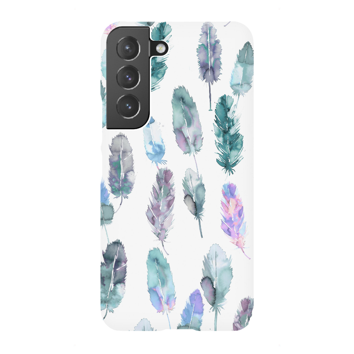 "Watercolor Boho Feathers Blue"für Samsung Galaxy - Premium-Case Handyhülle artboxONE