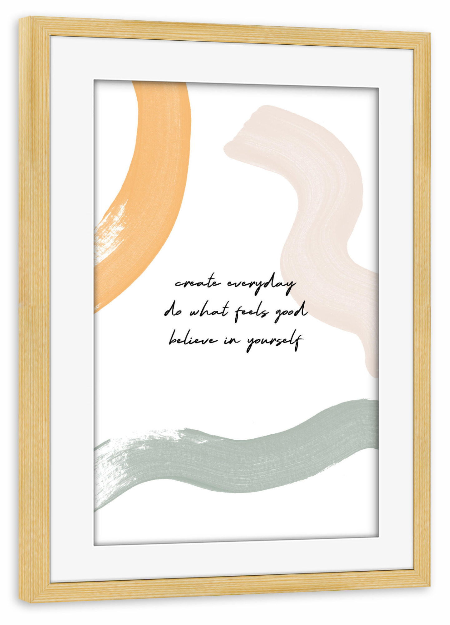 Poster mit Rahmen kiefer "Create Everyday" artboxONE - Typografie,Abstrakt