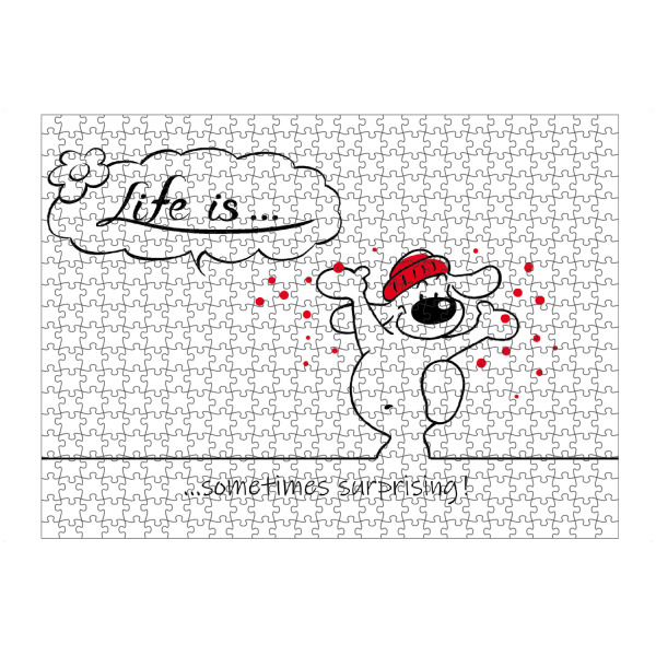 Puzzle Ravensburger "Life is... Surprising" artboxONE - Typografie,Tiere,Comic,Lustig