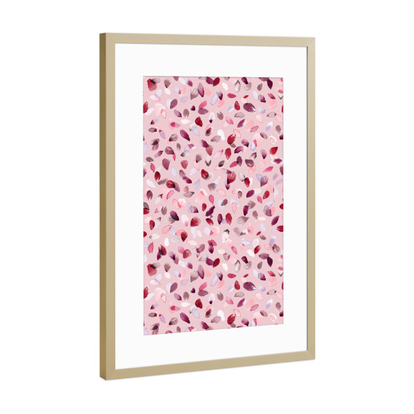 Poster mit Rahmen Gold "Watercolor Flower Petals Pink" artboxONE - Natur,Fashion,Für Mama