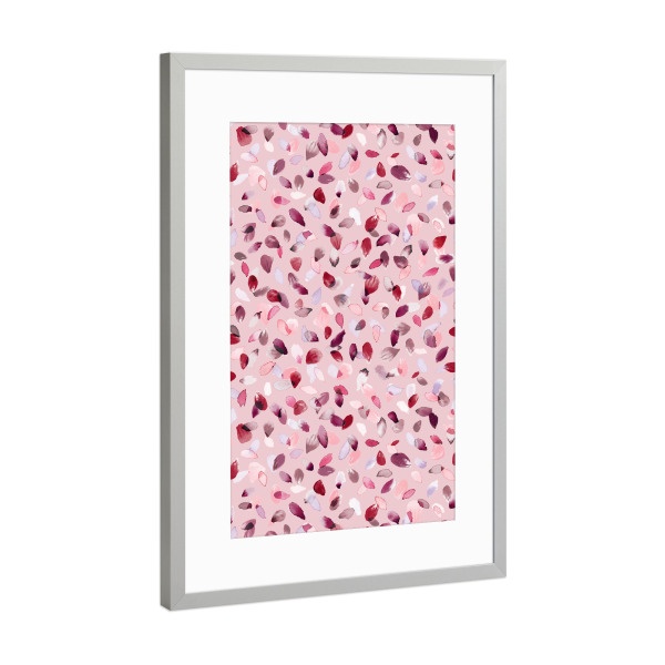 Poster mit Rahmen Silber "Watercolor Flower Petals Pink" artboxONE - Natur,Fashion,Für Mama