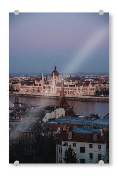 Acrylglasbild "Purple blue lights" artboxONE - Städte,Reise,Architektur,Für Mama