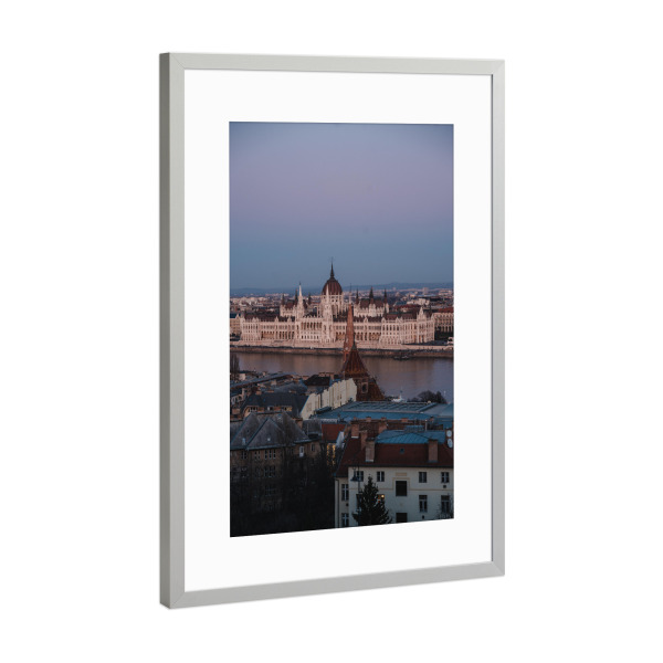 Poster mit Rahmen Silber "Purple blue lights" artboxONE - Städte,Reise,Architektur,Für Mama