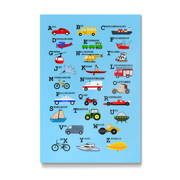 Galerie-Print "ABC Alphabet - Verkehrsmittel" 30x20 cm artboxONE