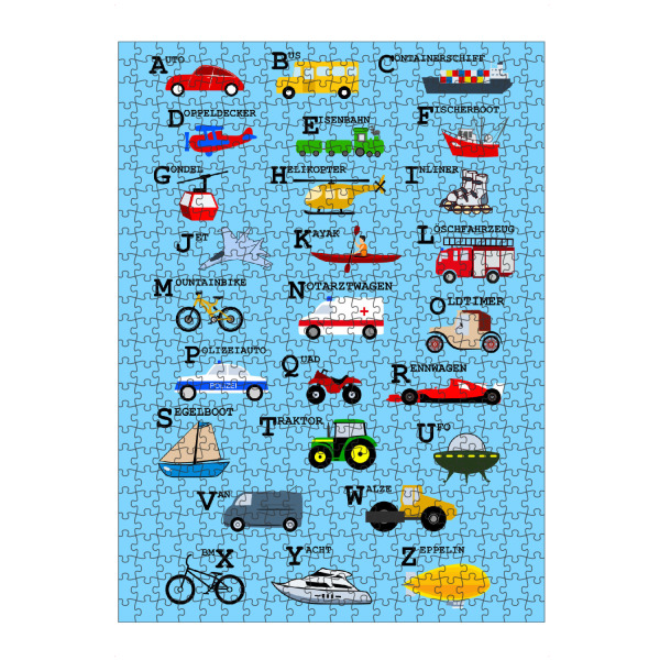 Puzzle Ravensburger "ABC Alphabet - Verkehrsmittel" artboxONE - Typografie,Für Kinder,Automobile,Buchstaben