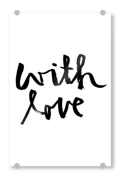 Acrylglasbild "With Love" artboxONE - Schwarzweiß,Liebe,Für Mama,Für Papa
