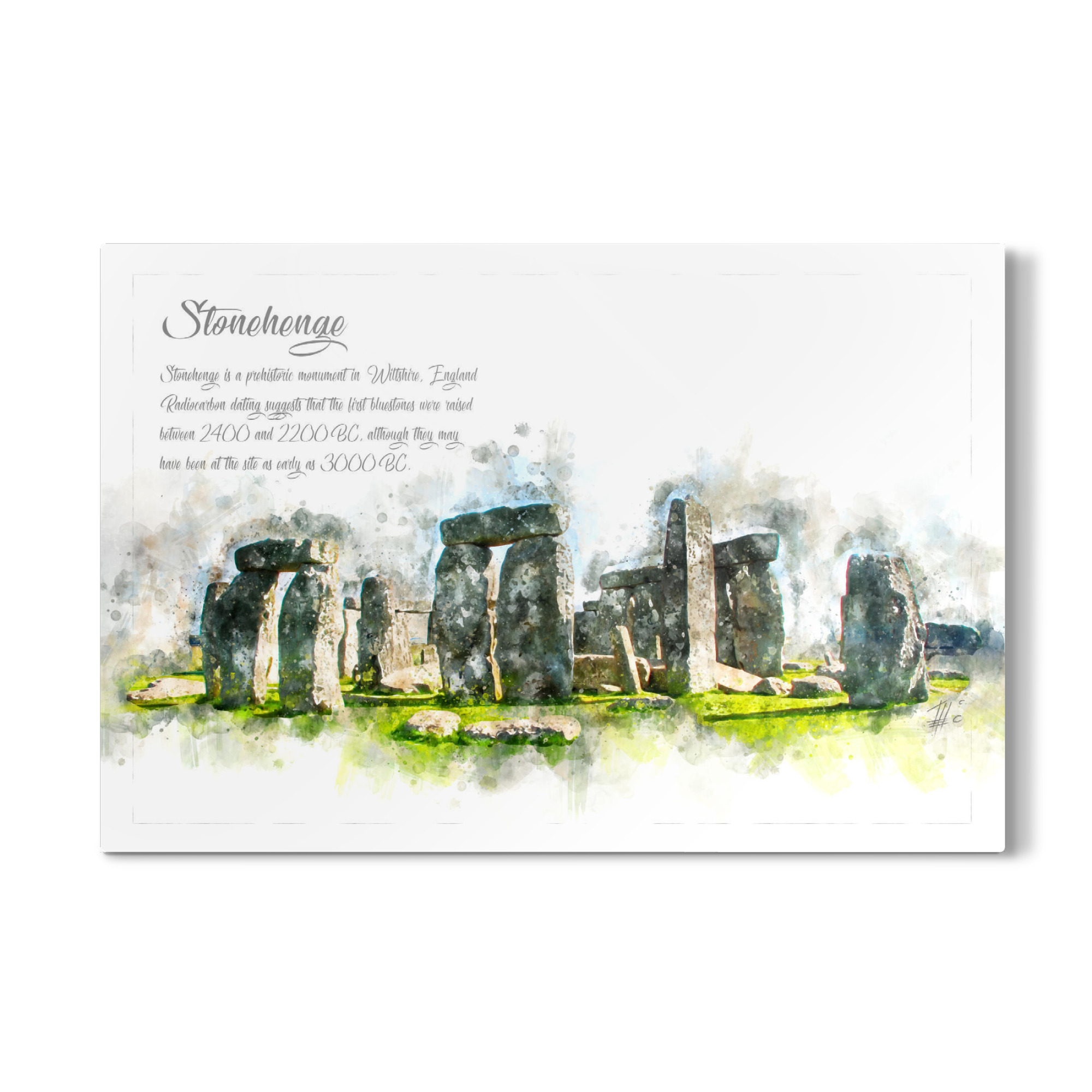 Galerie-Print "Stonehenge Aquarell" 75x50 cm artboxONE