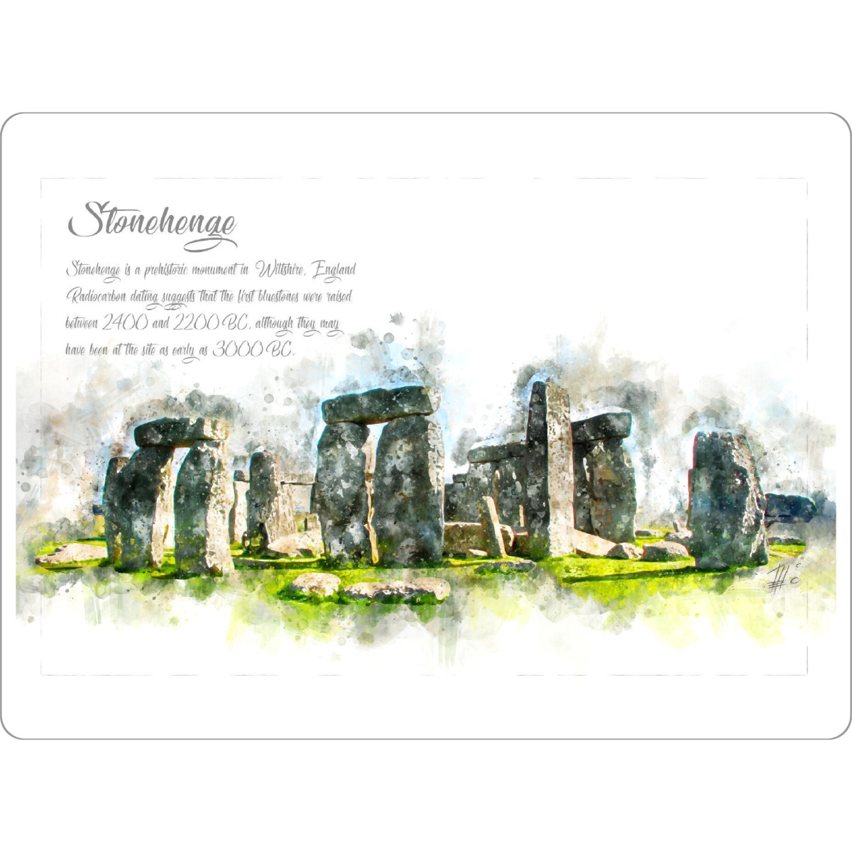 Tischset "Stonehenge Aquarell" artboxONE - Menschen,Architektur,Reise / Länder
