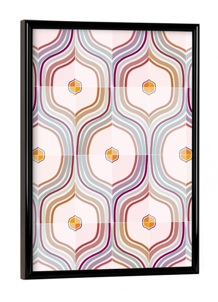 Poster mit schwarzem Rahmen "Vintage Mixed Tiles" artboxONE - Abstrakt,Geometrie