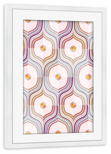 Poster mit Rahmen weiß "Vintage Mixed Tiles" artboxONE - Abstrakt,Geometrie