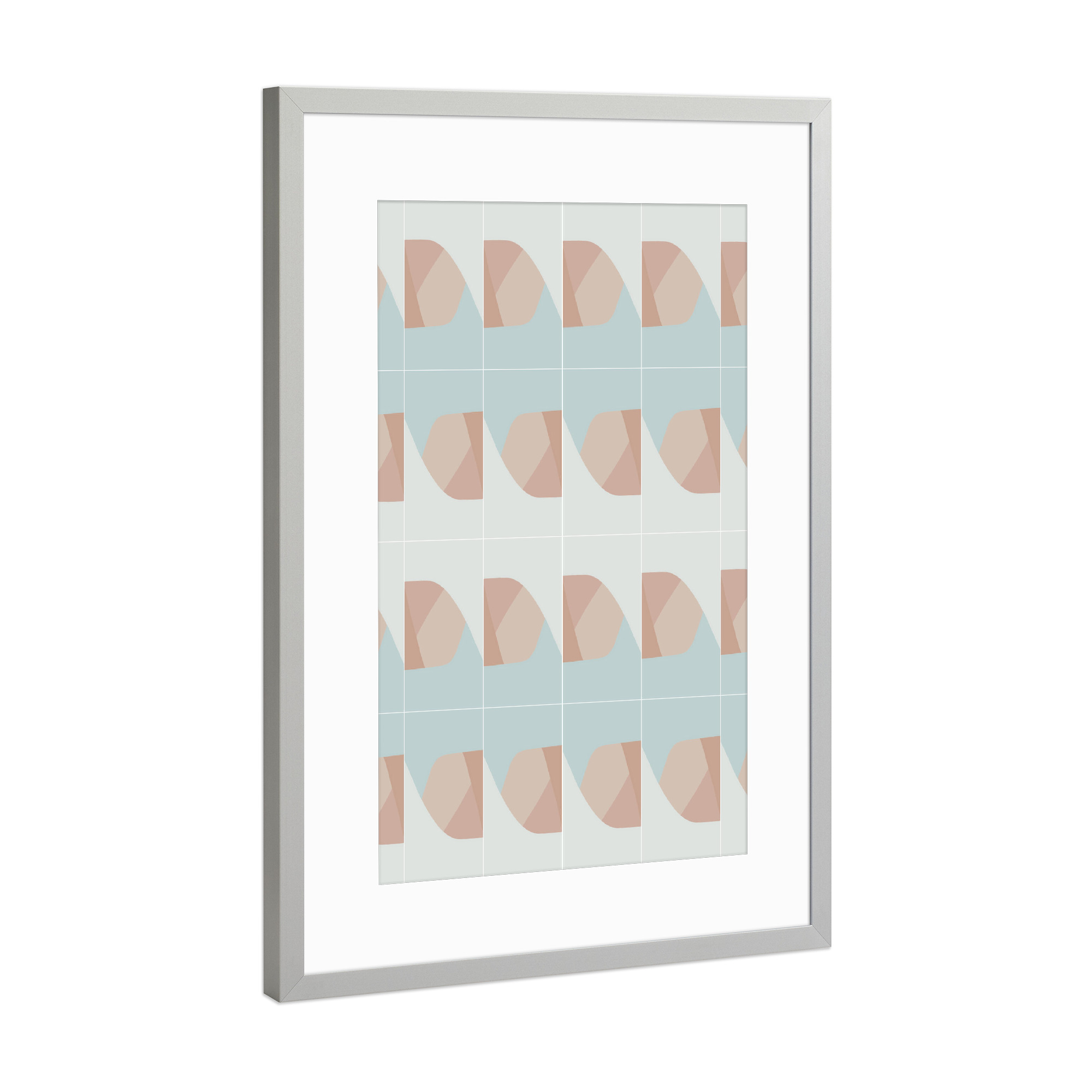 Poster mit Rahmen Silber "Parallax Effect Tiles Third" artboxONE - Abstrakt,Geometrie