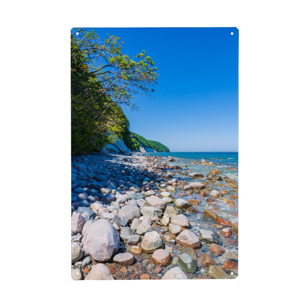 Metall Poster "Steine, Bäume und Wasser" artboxONE - Natur,Reise,Reise / Strand und Meer