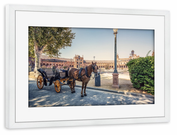 Poster mit Rahmen weiß "Plaza de Espana" artboxONE - Städte,Reise,Tiere,Reise / Länder,Städte / Weitere
